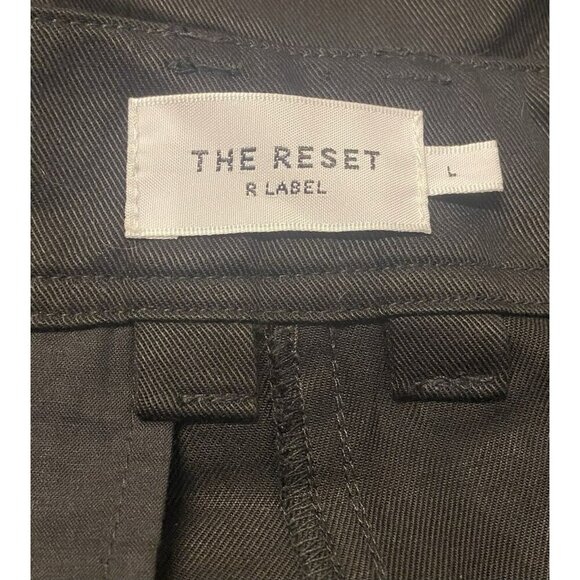 The Reset R Label Slouchy Trouser Pants Womens Large Cropped Black Lyocell - Picture 9 of 10